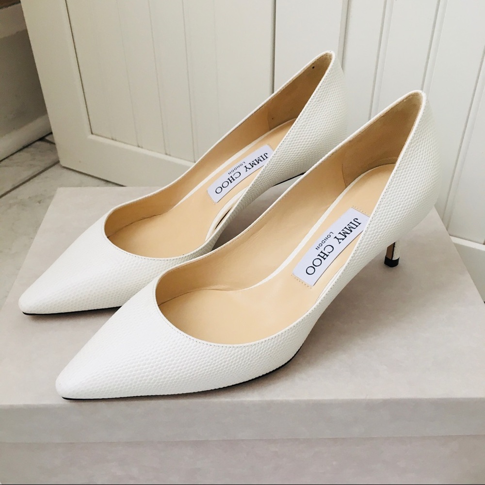 Jimmy Choo ROMY 60 Latte Mini Lizard Printed Leather Women’s Heels Pumps